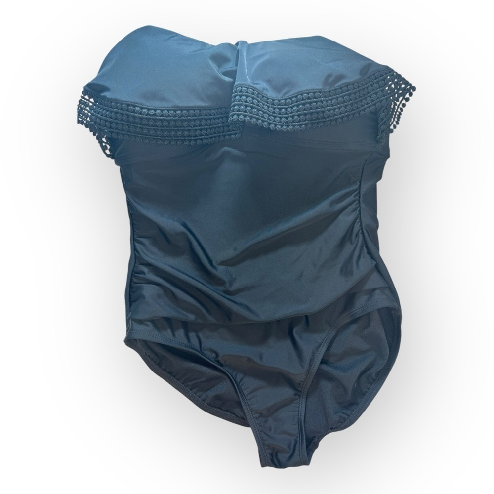 Kona Sol Black One Piece Swimsuit|High Coverage| Control Top|Medium| Roomy Bust